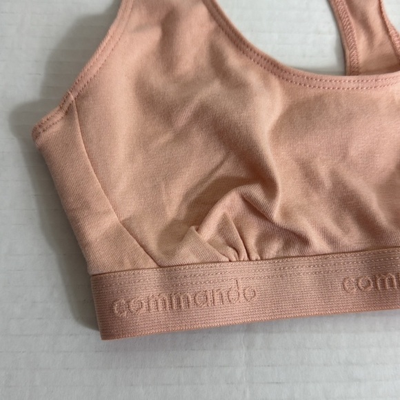 COMMANDO SIze XS Pima Cotton Blend Micro Rib Racerback Bralette Apricot NWT - Picture 6 of 8